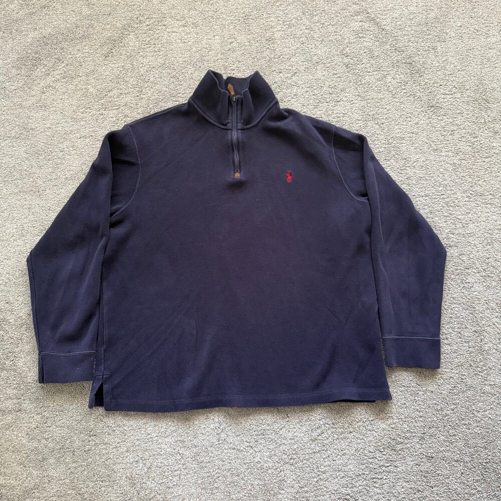 Ralph Lauren Polo Men’s Sz XL Sweater Quarter Zip Sweater Navy Blue
